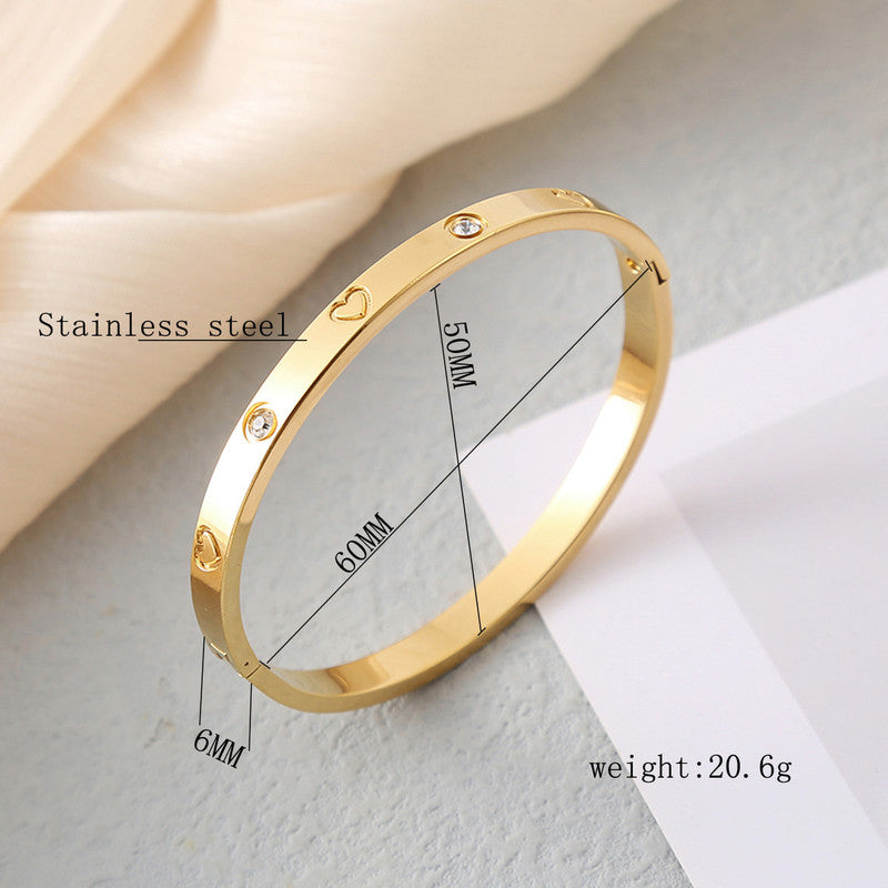 Stainless Steel Astonishing Gold Plated Love Anti-Tarnish Bracelet For Women