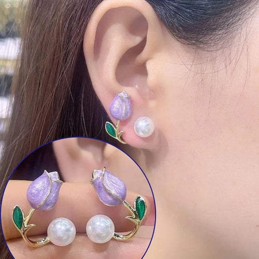 Purple Tupil Pearl Earrings