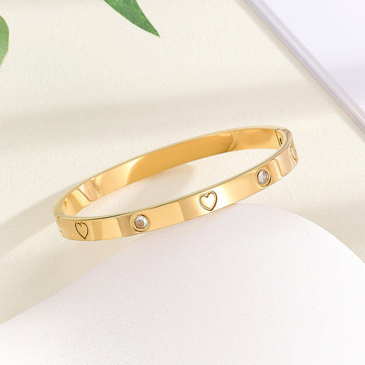 Stainless Steel Astonishing Gold Plated Love Anti-Tarnish Bracelet For Women