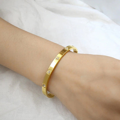 Stainless Steel Contemporary Gold Plated Love Anti-Tarnish Bracelet For Women