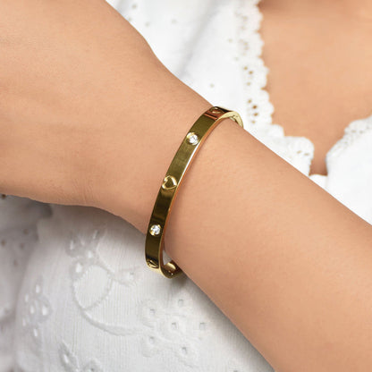 Stainless Steel Astonishing Gold Plated Love Anti-Tarnish Bracelet For Women