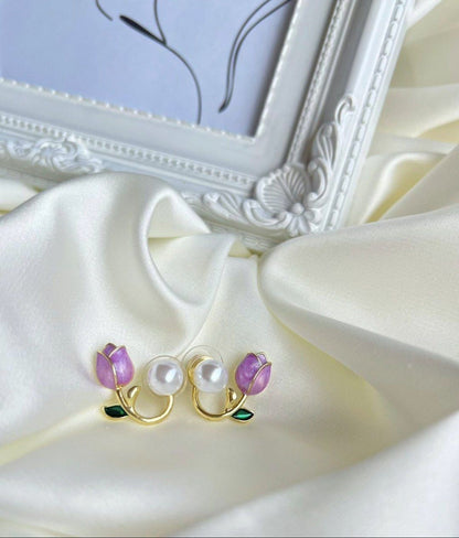 Purple Tupil Pearl Earrings