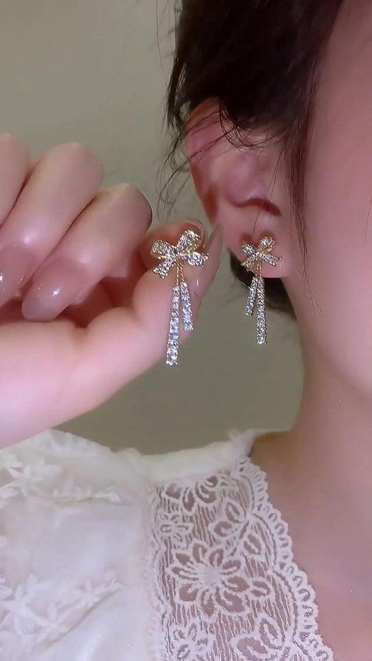 Bowknot Cute Crystal Earrings