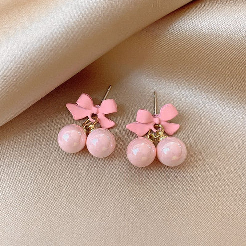 Pinky Bow Earrings