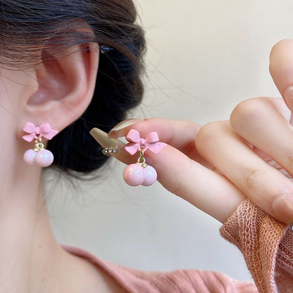Pinky Bow Earrings