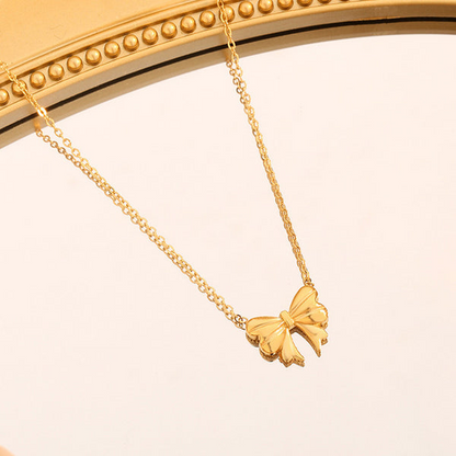 Gold-Plated Anti Tarnish Bow Pendant